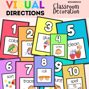 Visual Directions Posters – Classroom Decoration (Vertical/Portrait)