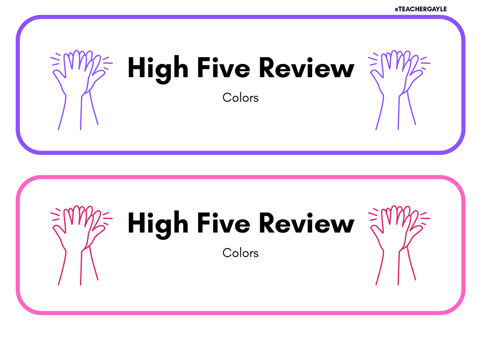 (Colors) - High Five Review Decoration - Image 2