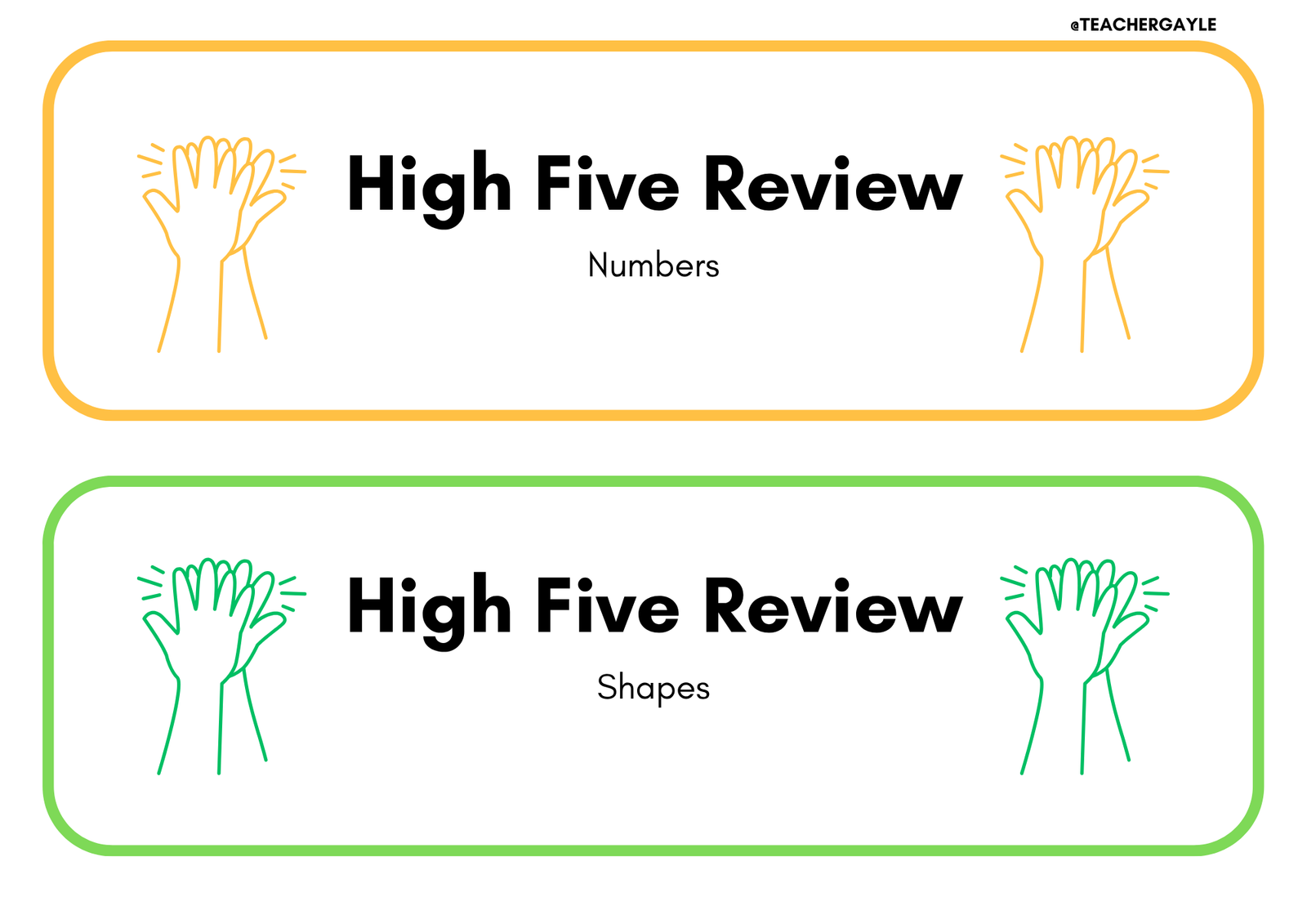 (Numbers and Shapes) - High Five Review Decoration - Image 2