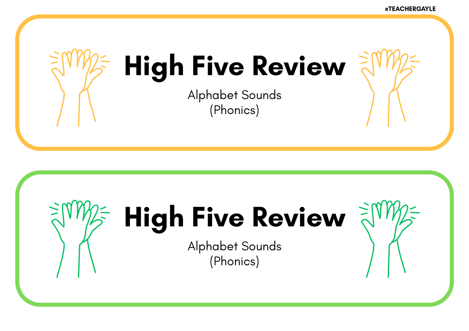 (Alphabet Sounds) - High Five Review Decoration - Image 2