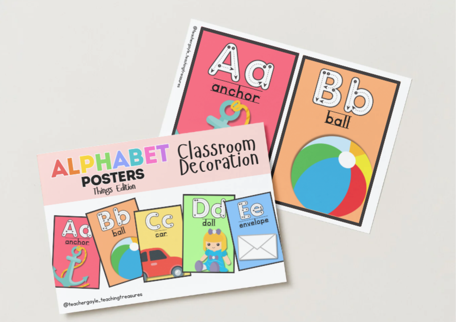 Colorful Alphabet Posters Set (Things Edition) - Classroom Decorato - Image 2